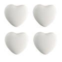 Clayre & Eef Door Knob Set of 4 Heart Ø 4 cm White Ceramic