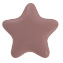 Clayre & Eef Door Knob Set of 4 Star Ø 4 cm Pink Ceramic