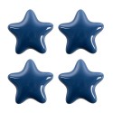 Clayre & Eef Door Knob Set of 4 Star Ø 4 cm Blue Ceramic
