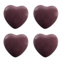 Clayre & Eef Door Knob Set of 4 Heart Ø 4 cm Purple Ceramic