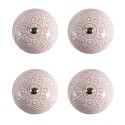 Clayre & Eef Door Knob Set of 4 Ø 4 cm Pink Ceramic
