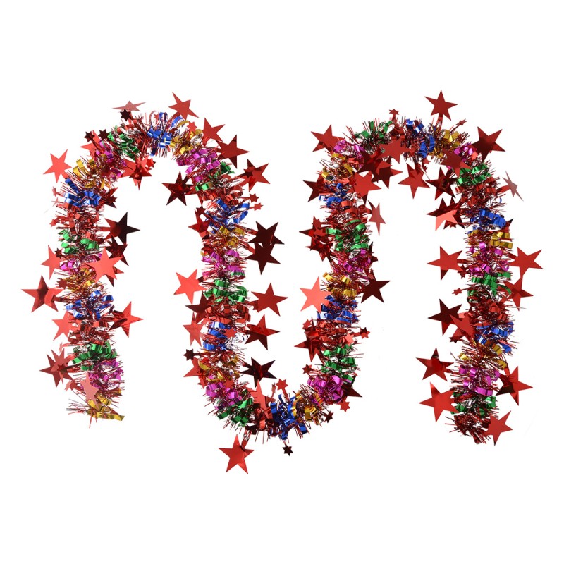 Clayre & Eef Ghirlanda di Natale 200 cm Multicolore Plastica