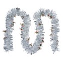 Clayre & Eef Ghirlanda di Natale 200 cm Color argento Plastica