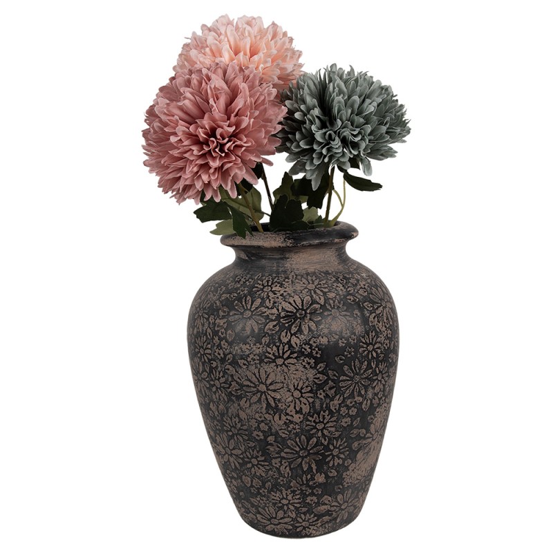 Clayre & Eef Vase Ø 18x26 cm Grau Keramik