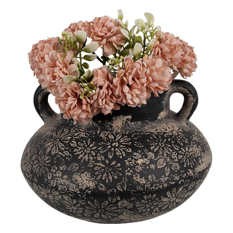 Clayre & Eef Pot de fleurs Ø 21x13 cm Gris Céramique