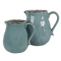Clayre & Eef Decoration can 17x13x15 cm Blue Ceramic