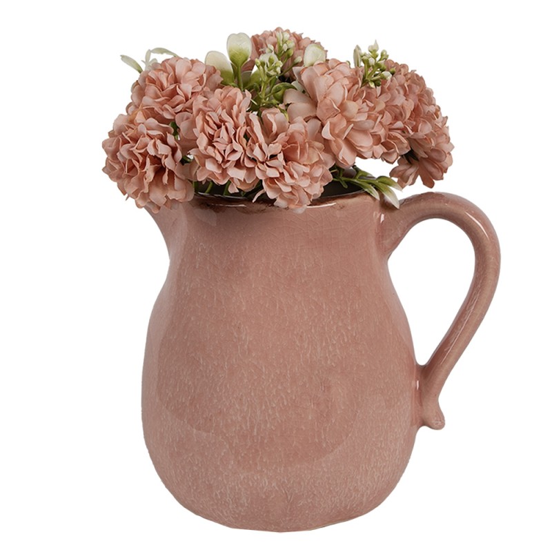 Clayre & Eef Brocca decorativa 17x13x15 cm Rosa Ceramica
