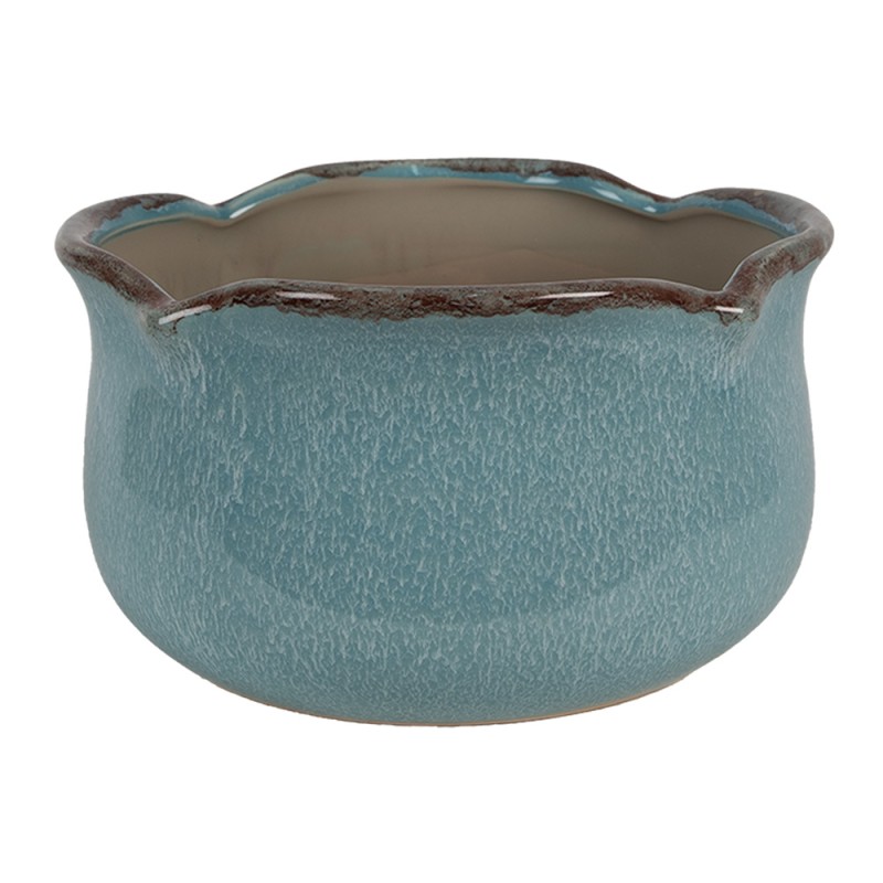 Clayre & Eef Fioriera Ø 15x9 cm Blu Ceramica