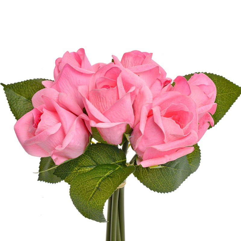 Clayre & Eef Artificial Flower Rose 24 cm Pink Plastic