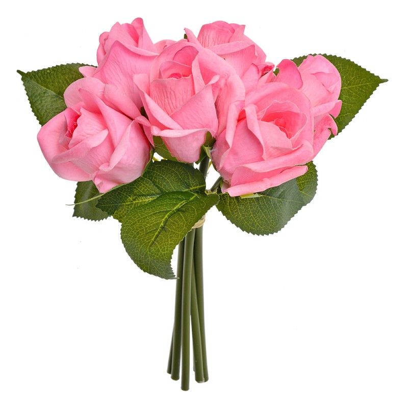 Clayre & Eef Fleur artificielle Rose 24 cm Rose Plastique
