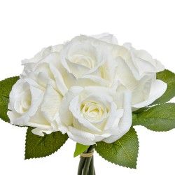 Clayre & Eef Fleur artificielle Rose 24 cm Blanc Plastique