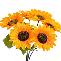 Clayre & Eef Artificial Flower Sunflower 40 cm Yellow Plastic