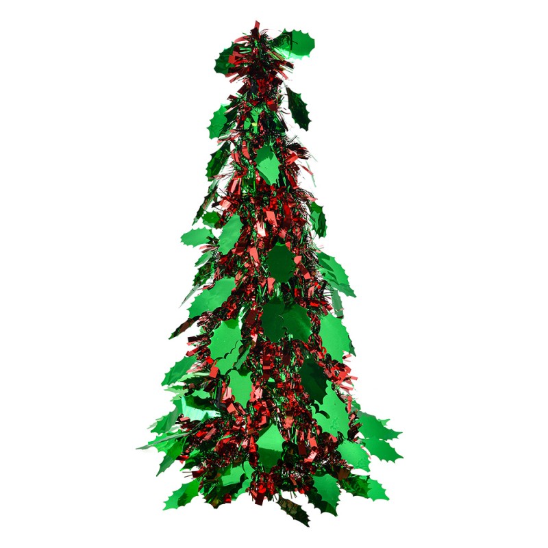 Clayre & Eef Christmas Decoration Christmas Tree Ø 18x46 cm Red Plastic