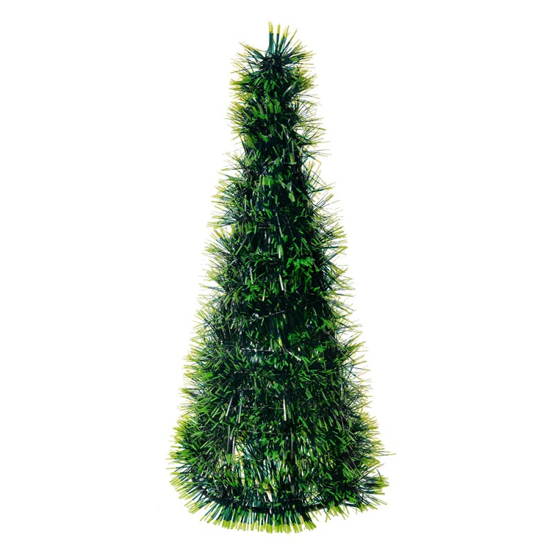 Clayre & Eef Christmas Decoration Christmas Tree Ø 17x38 cm Green Plastic