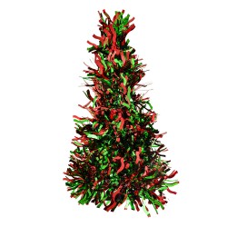 Clayre & Eef Christmas Decoration Christmas Tree Ø 12x25 cm Red Plastic