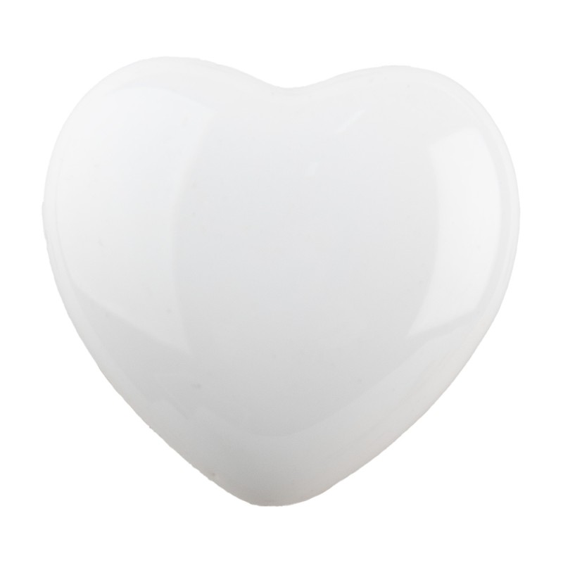 Clayre & Eef Türknauf 4 cm Weiß Keramik Herzförmig
