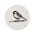 Clayre & Eef Pomello Ø 4 cm Bianco Nero Ceramica Rotondo Uccello