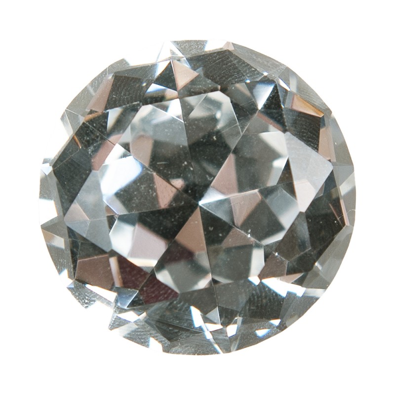 Clayre & Eef Poignée de porte Ø 3 cm Transparent Fer Verre Rond Diamant