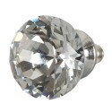 Clayre & Eef Door Knob Ø 3 cm Transparent Iron Glass Round Diamond