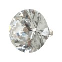 Clayre & Eef Door Knob Ø 4 cm Transparent Iron Glass Round Diamond