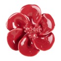 Clayre & Eef Poignée de porte Ø 4 cm Rouge Céramique Fleur