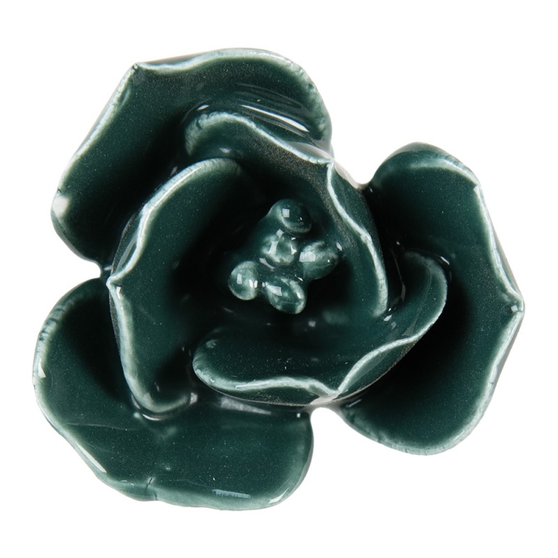 Clayre & Eef Türknauf Ø 4 cm Grün Keramik Blume