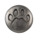 Clayre & Eef Door Knob Ø 4 cm Silver colored Iron Round Dog Paw