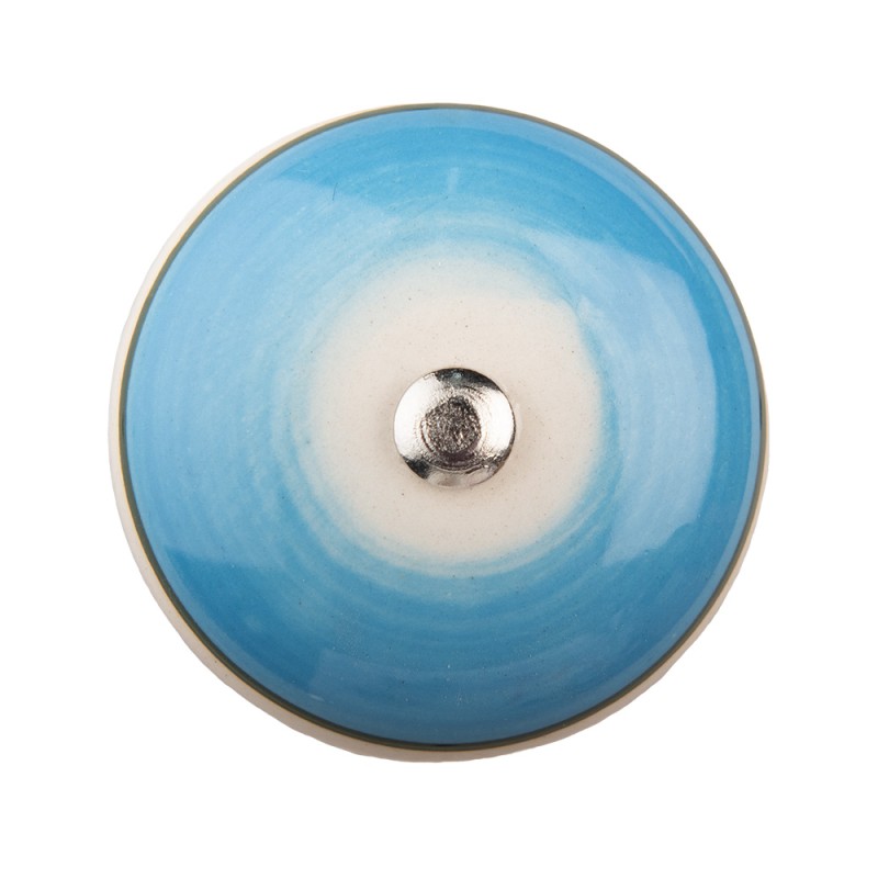 Clayre & Eef Door Knob Ø 4 cm Blue Ceramic Round