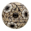 Clayre & Eef Door Knob Set of 4 Ø 4 cm Beige Ceramic Round Flowers