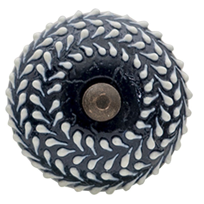 Clayre & Eef Pomello set di 4 Ø 4 cm Blu Ceramica Rotondo