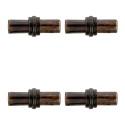Clayre & Eef Door Knob Set of 4 5x3 cm Brown Iron Rectangle