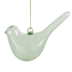 Clayre & Eef Pendant Bird 11 cm Green Glass