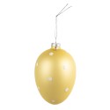 Clayre & Eef Easter Pendant Egg Ø 8x12 cm Yellow Glass