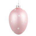 Clayre & Eef Easter Pendant Egg Ø 8x12 cm Pink Glass
