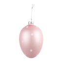 Clayre & Eef Easter Pendant Egg Ø 8x12 cm Pink Glass