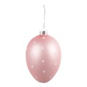 Clayre & Eef Easter Pendant Egg Ø 10x16 cm Pink Glass