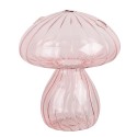 Clayre & Eef Decorative Figurine Mushroom Ø 13x15 cm Pink Glass