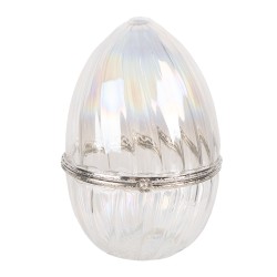 Clayre & Eef Storage Jar Egg Ø 9x13 cm Transparent Glass