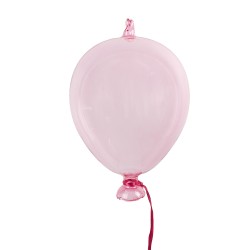 Clayre & Eef Decorative Pendant Balloon Ø 7x14 cm Pink Glass