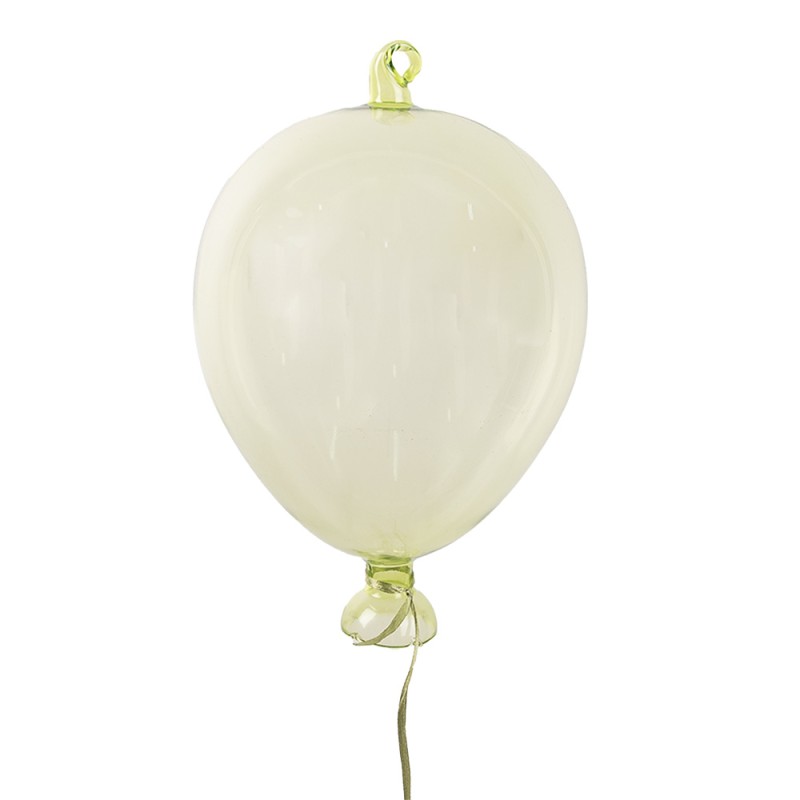 Clayre & Eef Décoration pendentif Ballon Ø 7x14 cm Vert Verre