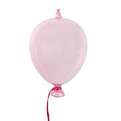 Clayre & Eef Decoratie Hanger Ballon Ø 10x17 cm Roze Glas