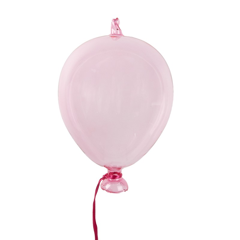 Clayre & Eef Decorative Pendant Balloon Ø 10x17 cm Pink Glass