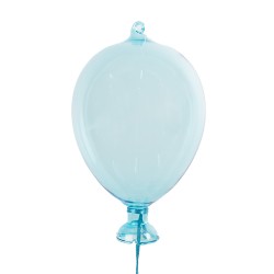 Clayre & Eef Dekoration Hänger Ballon Ø 10x17 cm Blau Glas
