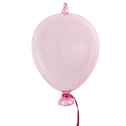 Clayre & Eef Decorative Pendant Balloon Ø 14x21 cm Pink Glass