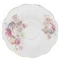 Clayre & Eef Cup and Saucer 250 ml Pink White Porcelain Round Flowers