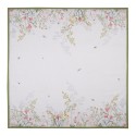 Clayre & Eef Tovaglia 100x100 cm Bianco Cotone Fiori