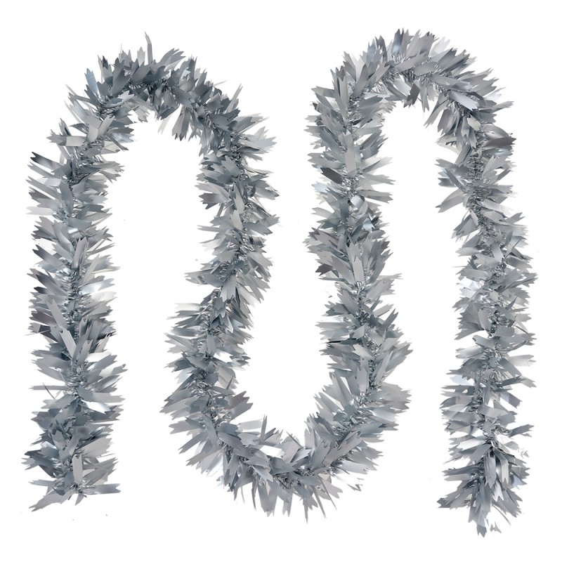 Clayre & Eef Christmas garland 200 cm Silver colored Plastic
