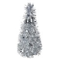 Clayre & Eef Decorazione di Natalizie Albero di Natale Ø 12x25 cm Color argento Plastica
