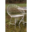 Clayre & Eef Chaise de jardin 82x50x90 cm Blanc Fer