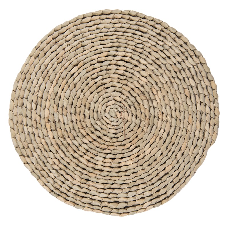 Clayre & Eef Placemat Ø 35x1 cm Brown Yellow Seagrass Round